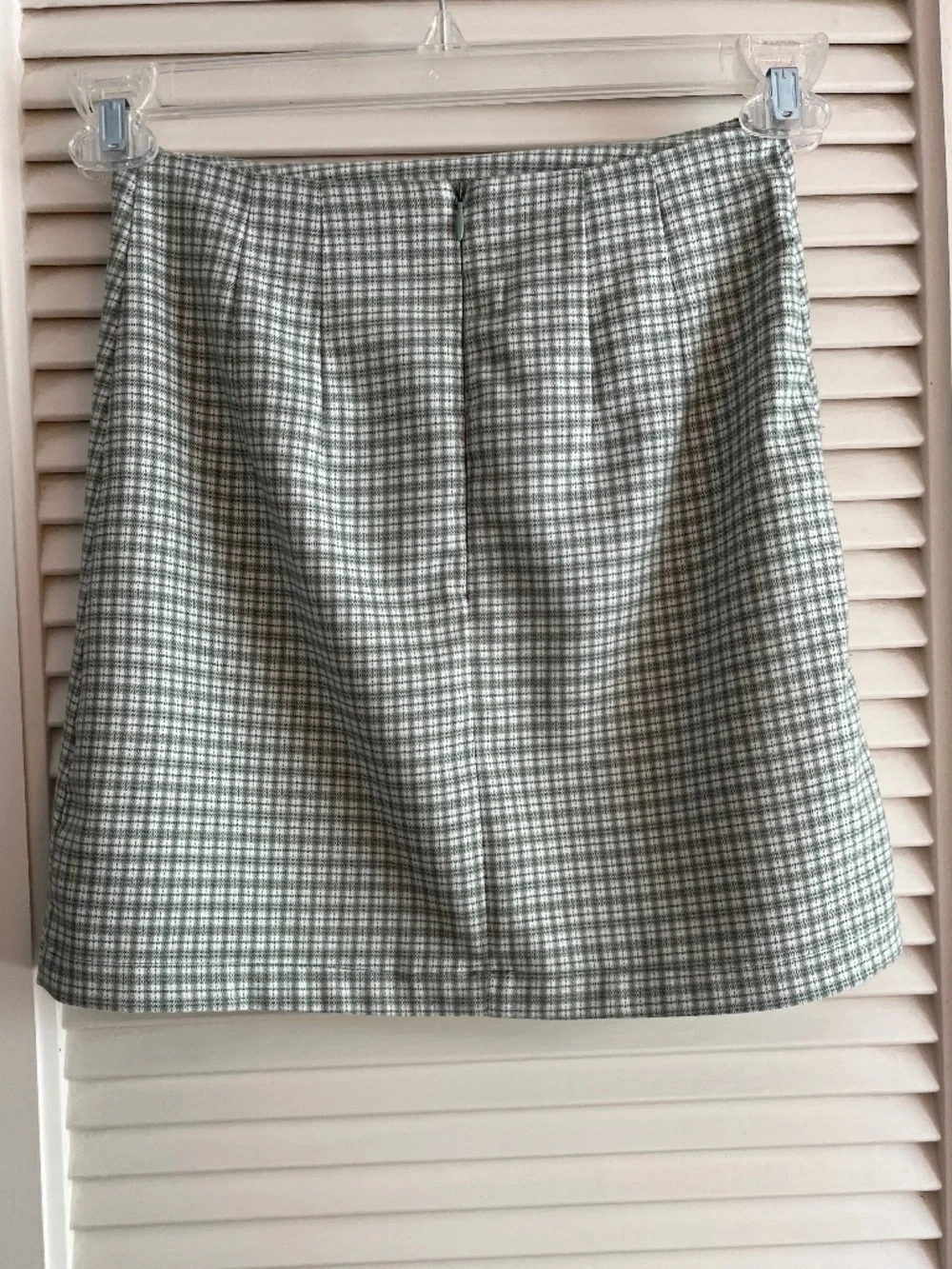 John Galt Brandy Melville Green Checked A-Line Mini Skirt Size XS (est)
